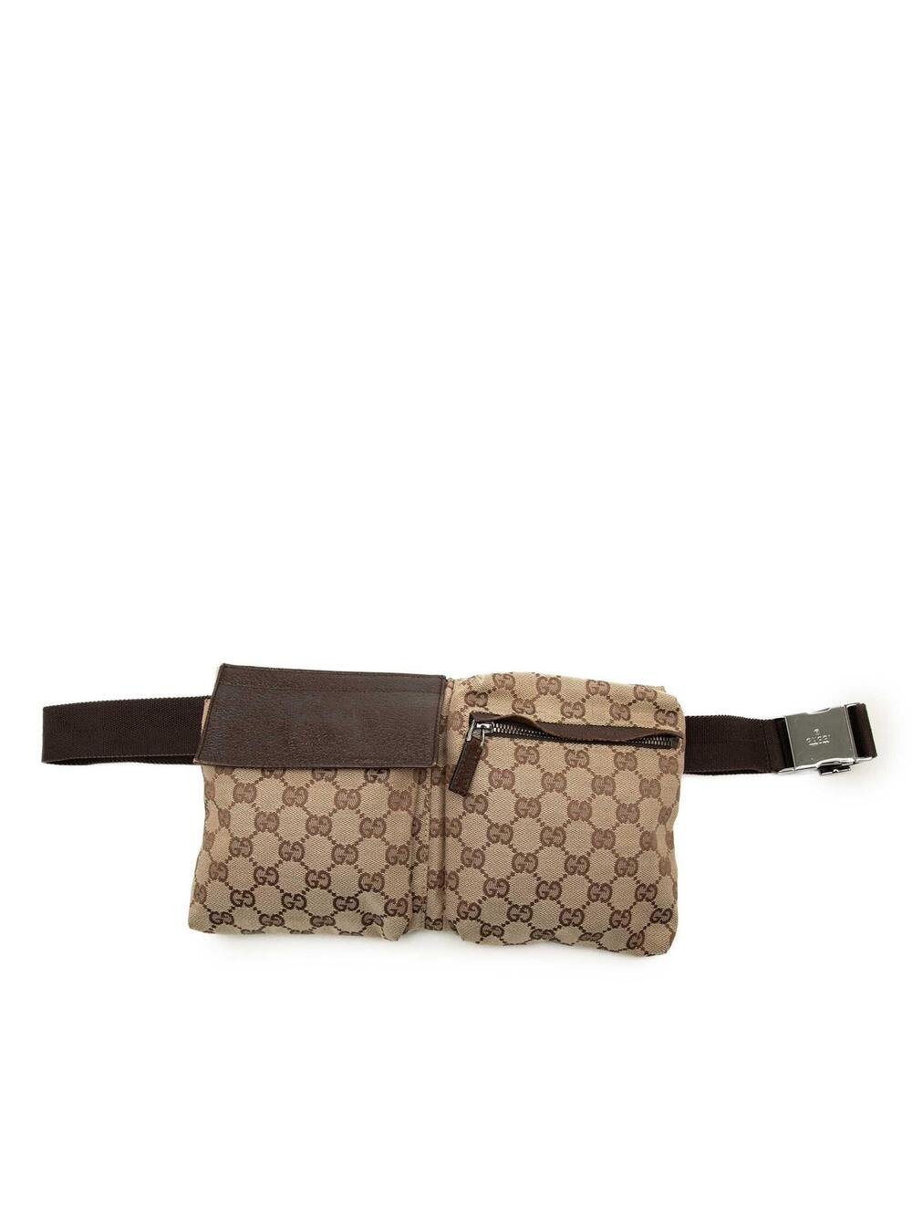 Gucci Gg Canvas Double Pocket Belt Bag #344653G57B